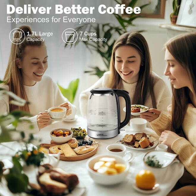 Bouilloire électrique sans fil en verre de 1,7 L, 1 500 W image 3