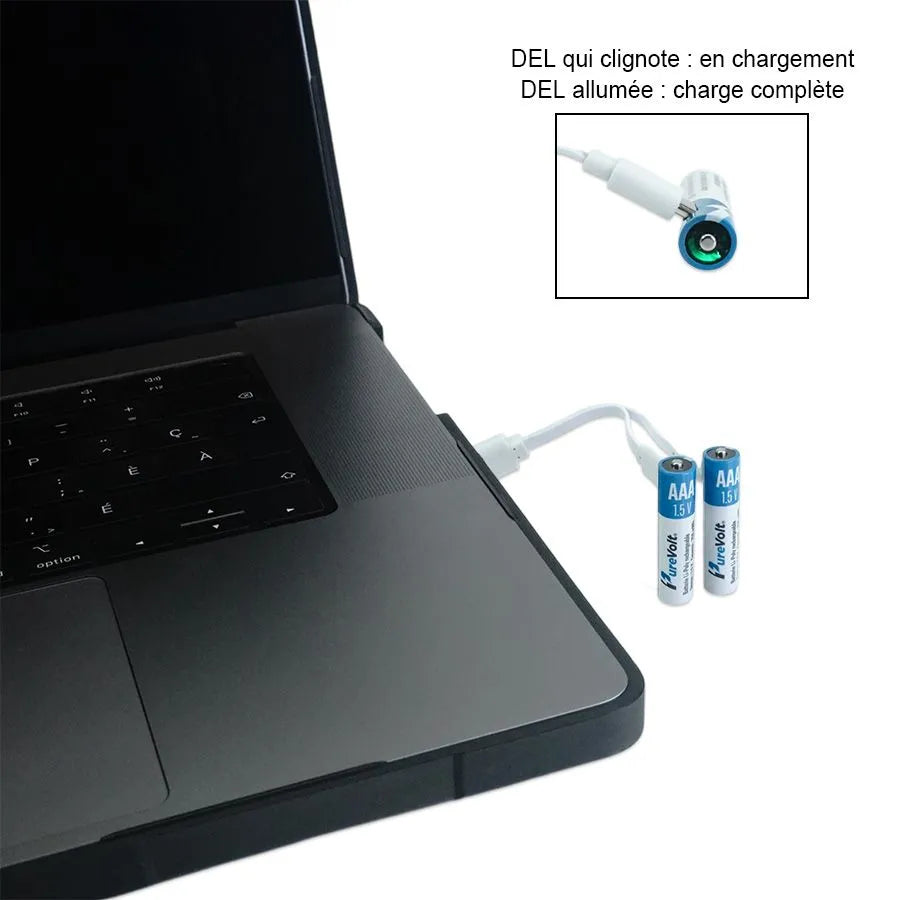 Pile rechargeable AAA Li-ion avec câble 2 x USB-C - 1.5V - Paquet de 2 image 4