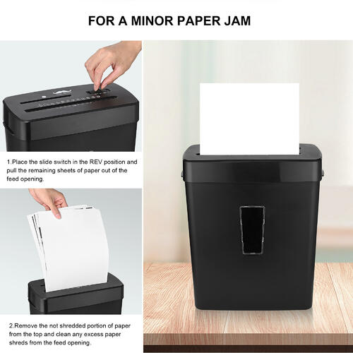 Destructeur coupe croisée 8 feuilles papier et cartes de crédit avec bac 13L image 3