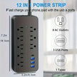 Bloc Multiprise Parasurtenseur — 8 Prises CA + 3 Ports USB | Protection 900J