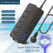 Bloc Multiprise Parasurtenseur — 8 Prises CA + 3 Ports USB | Protection 900J