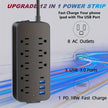 Bloc Multiprise Parasurtenseur — 8 Prises CA + 3 Ports USB | Protection 900J