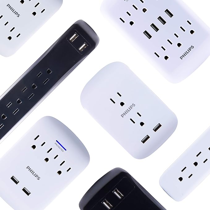 Prises Murales avec protection de 900 joules et 2 ports usb