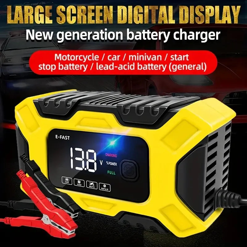 Chargeur de batterie de voiture numérique 6A 12V