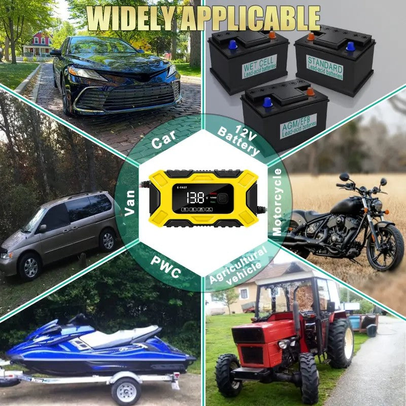 Chargeur de batterie de voiture numérique 6A 12V