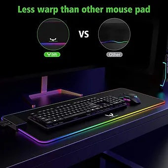 Ailrinni Grand tapis de souris de jeu RVB avec LED lumineuses