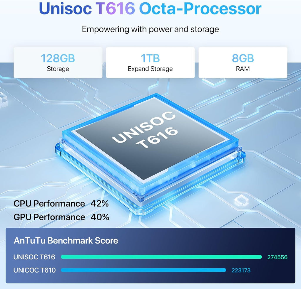 UMIDIGI Tablette A13 Tab Android 13, (8 + 8) Go de RAM + 128 Go