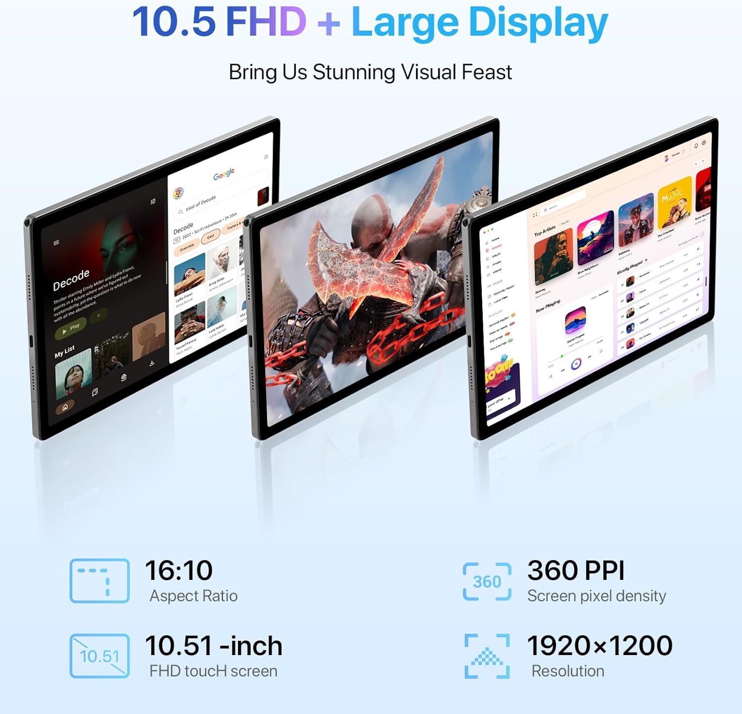 UMIDIGI Tablette A13 Tab Android 13, (8 + 8) Go de RAM + 128 Go