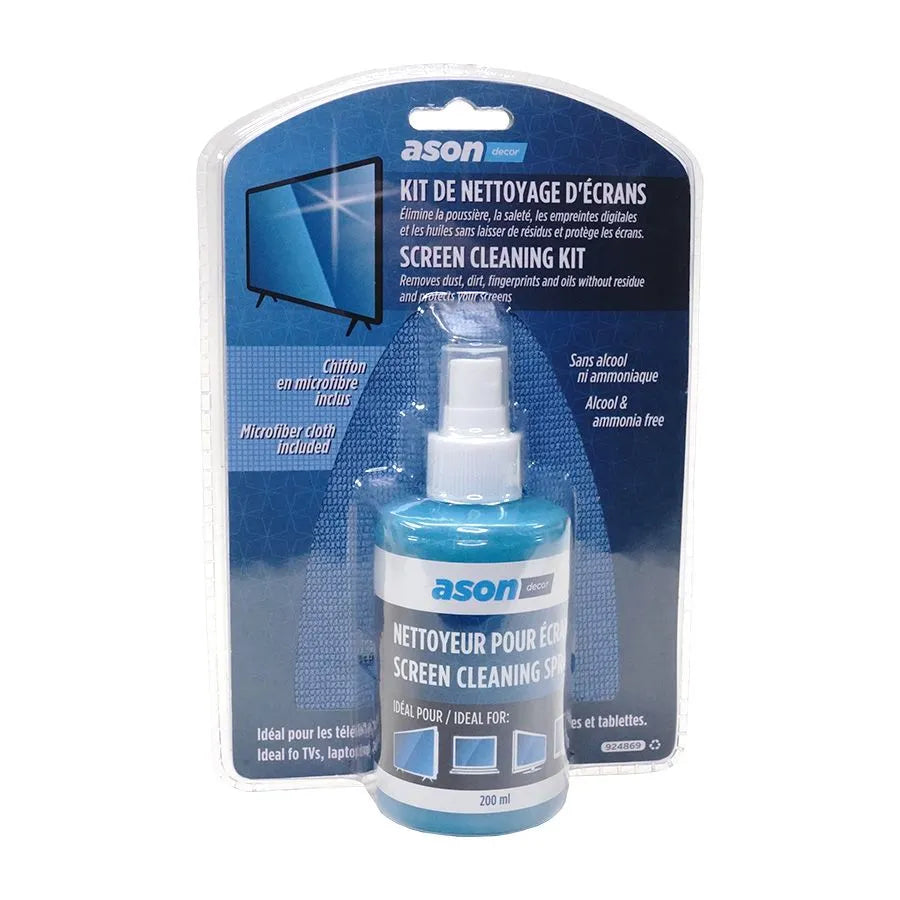 Nettoyant pour écrans avec chiffon en microfibre - 200 ml