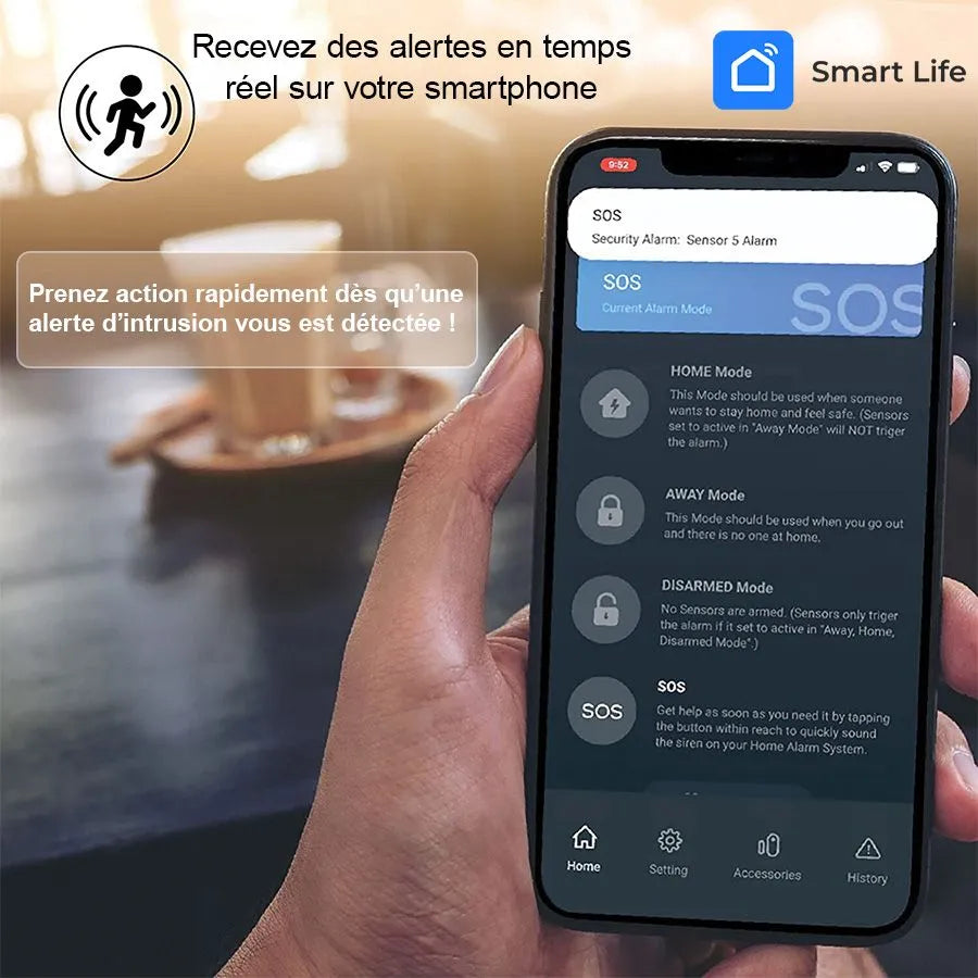 Système d'alarme sans fil intelligent pour toute la maison