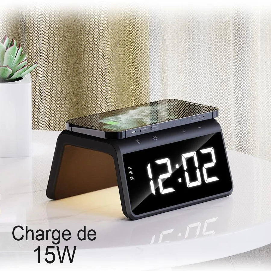 Réveille-matin Havit avec station de charge sans fil et veilleuse