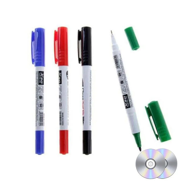 Ensemble de 4 marqueurs de couleur à double pointe pour CD/DVD