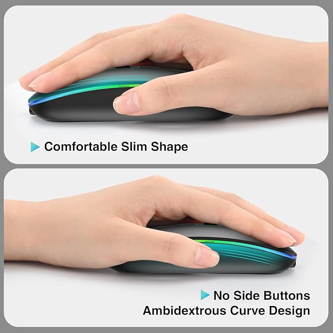 cimetech Souris Bluetooth sans fil, fine, rechargeable, Bluetooth