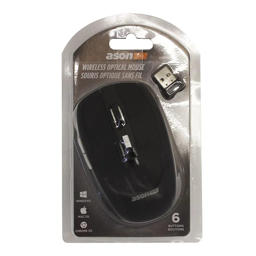 Souris optique à 6 boutons sans fil - 800/1200/1600 DPI