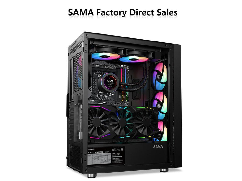 Boîtier PC de jeu ATX en verre trempé SAMA 3509