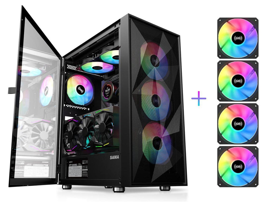 Boîtier PC de jeu ATX en verre trempé SAMA 3509