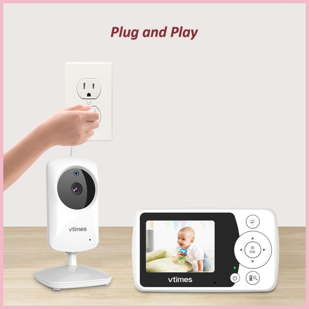 VTimes Moniteur pour bébé avec caméra et audio