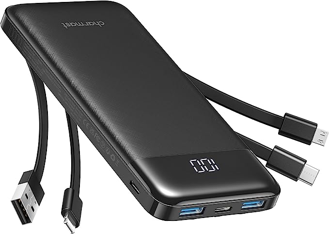 Charmast Batterie externe avec câble intégré, 10 000