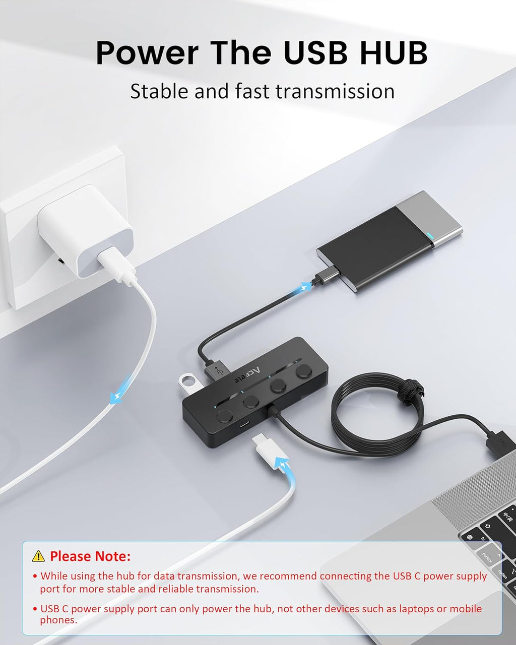 Aceele Hub USB 3.0 à 4 ports