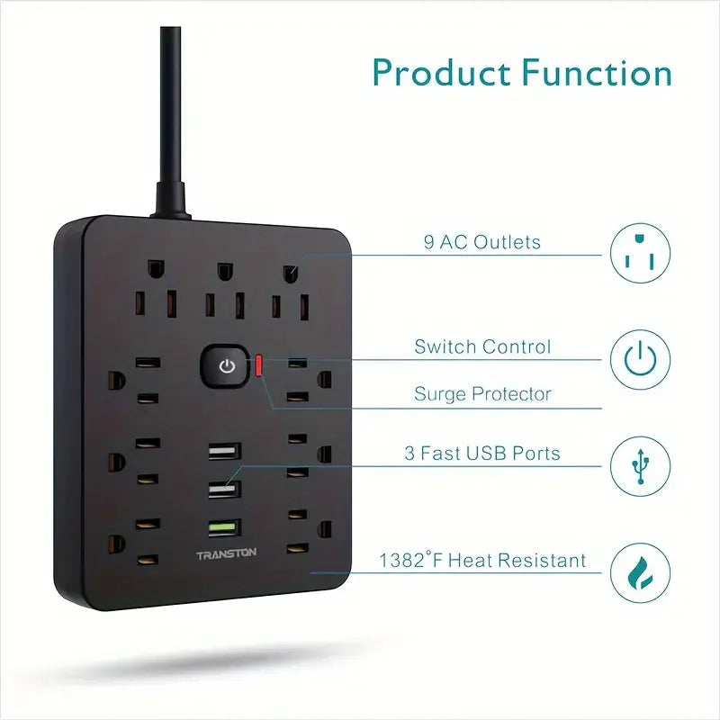 Station De Charge De Bureau Ignifuge Avec 9 Prises