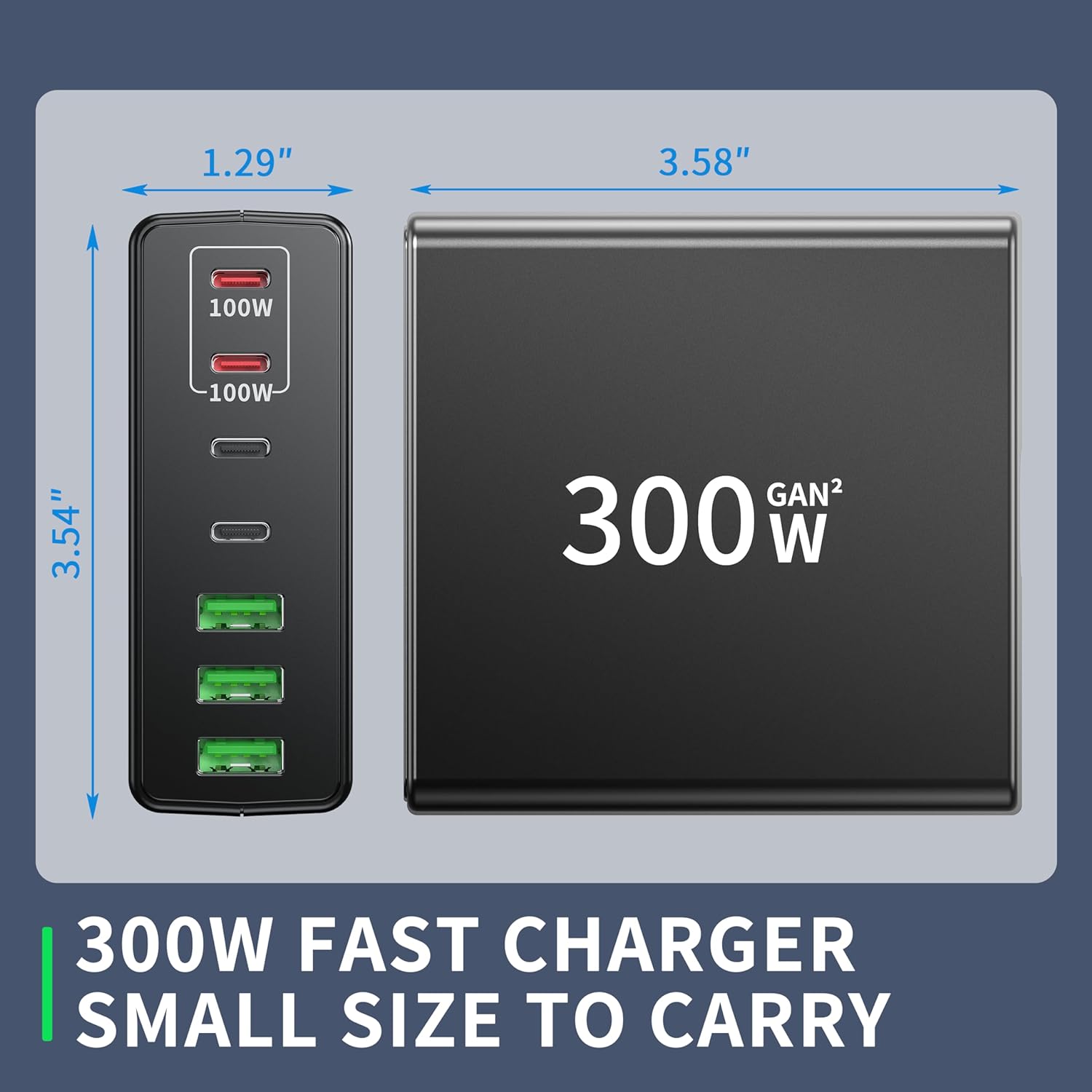 Bloc de charge rapide USB C 300 W