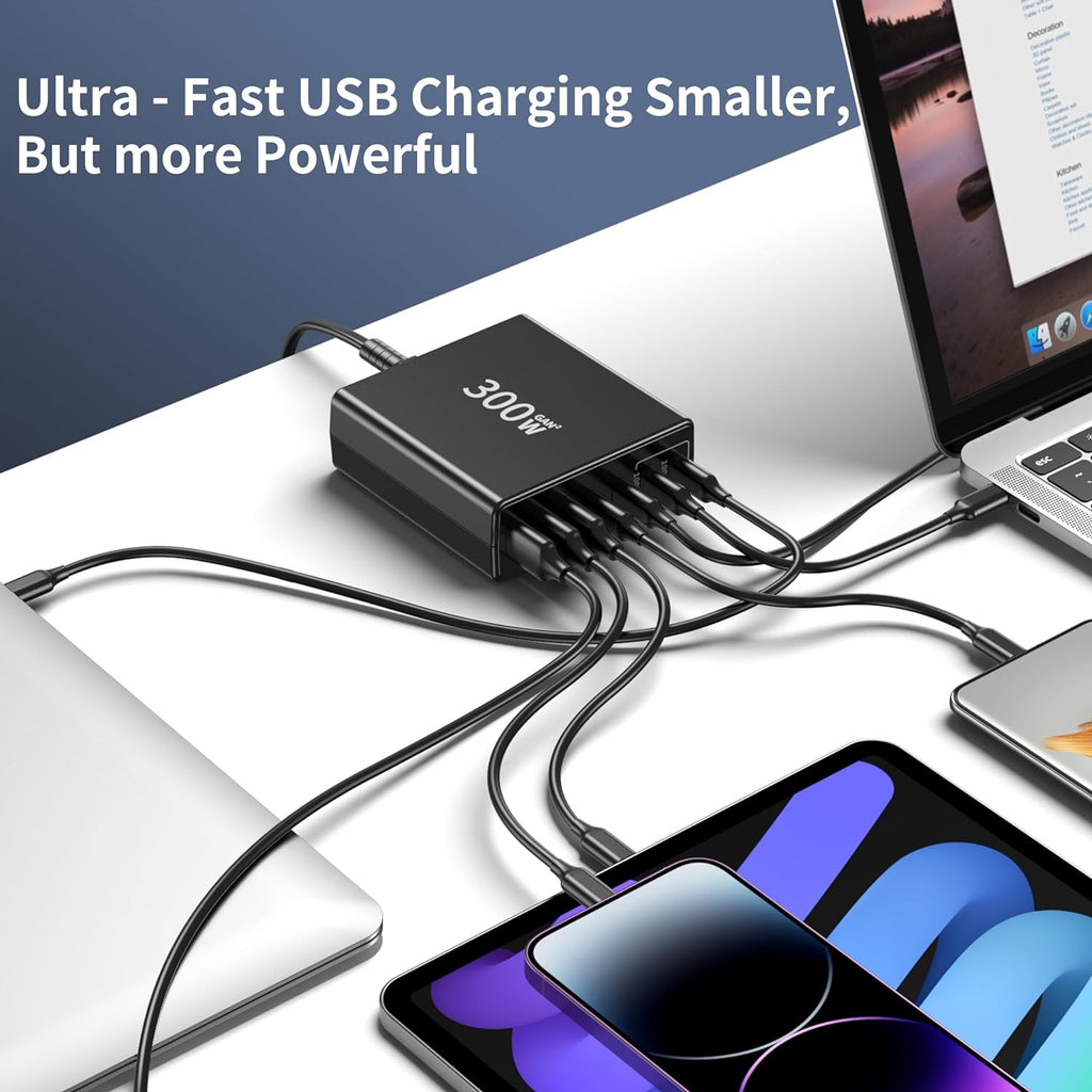 Bloc de charge rapide USB C 300 W