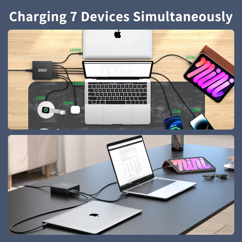 Bloc de charge rapide USB C 300 W