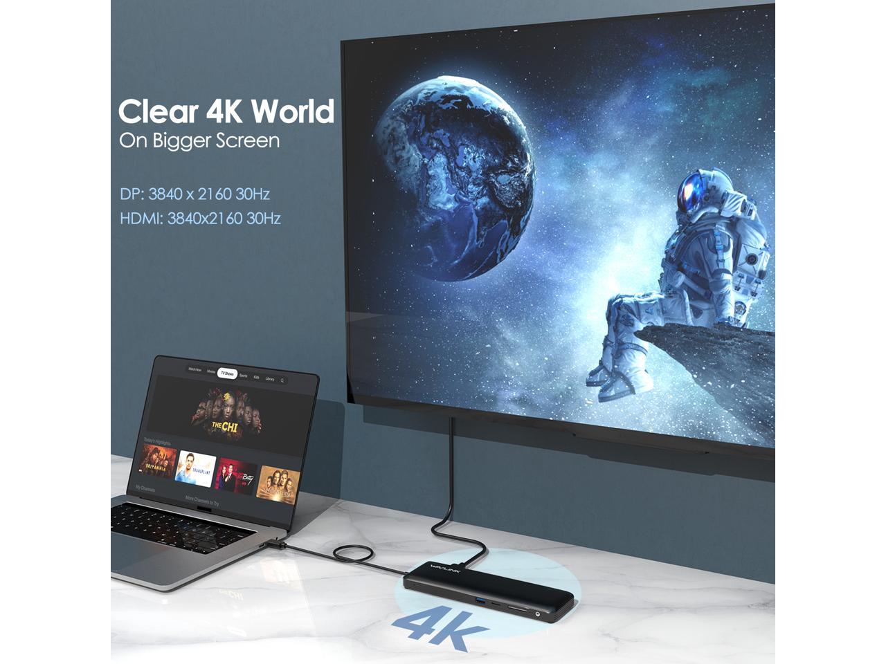 Wavlink USB C Triple Display 4K 12 en 1 MST USB C