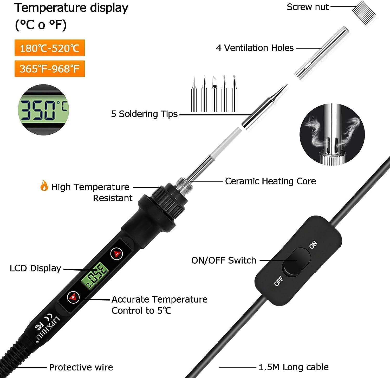 Kit de fer à souder 80 W LCD