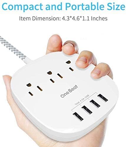 Barre d'alimentation plate avec 4 ports USB
