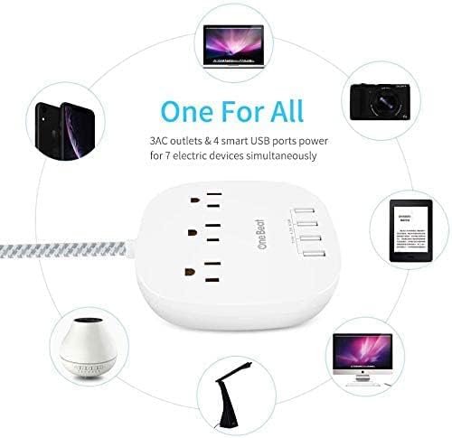 Barre d'alimentation plate avec 4 ports USB