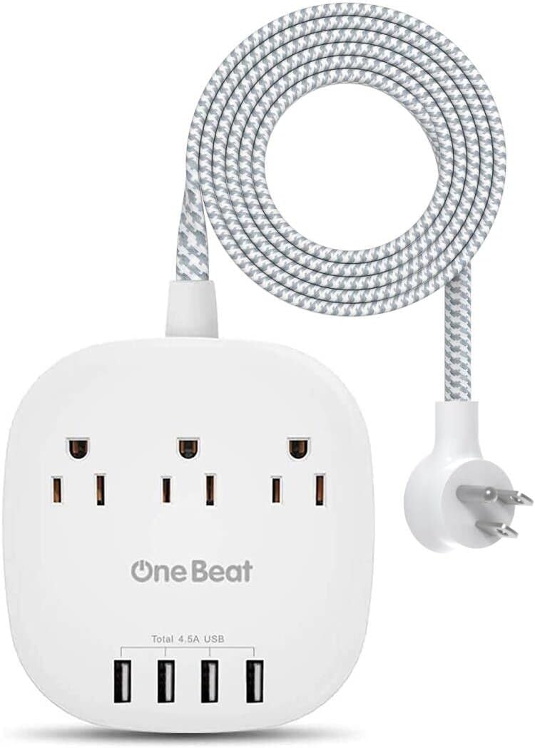 Barre d'alimentation plate avec 4 ports USB