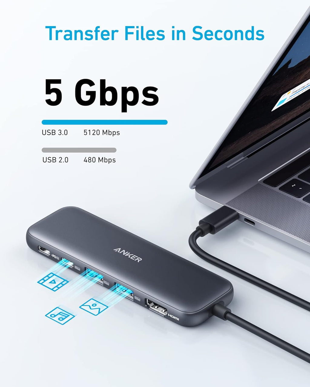 Anker Hub USB-C 332 (5 en 1) avec écran
