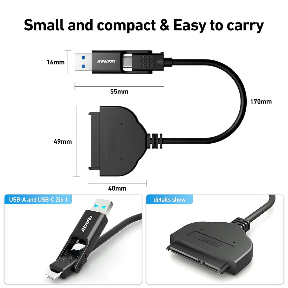 BENFEI Câble SATA vers USB, adaptateur BENFEI USB 3.0