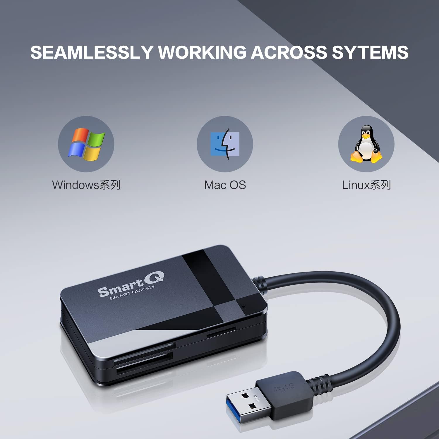 SmartQ C368 Lecteur de carte SD USB 3.0, Plug N Play