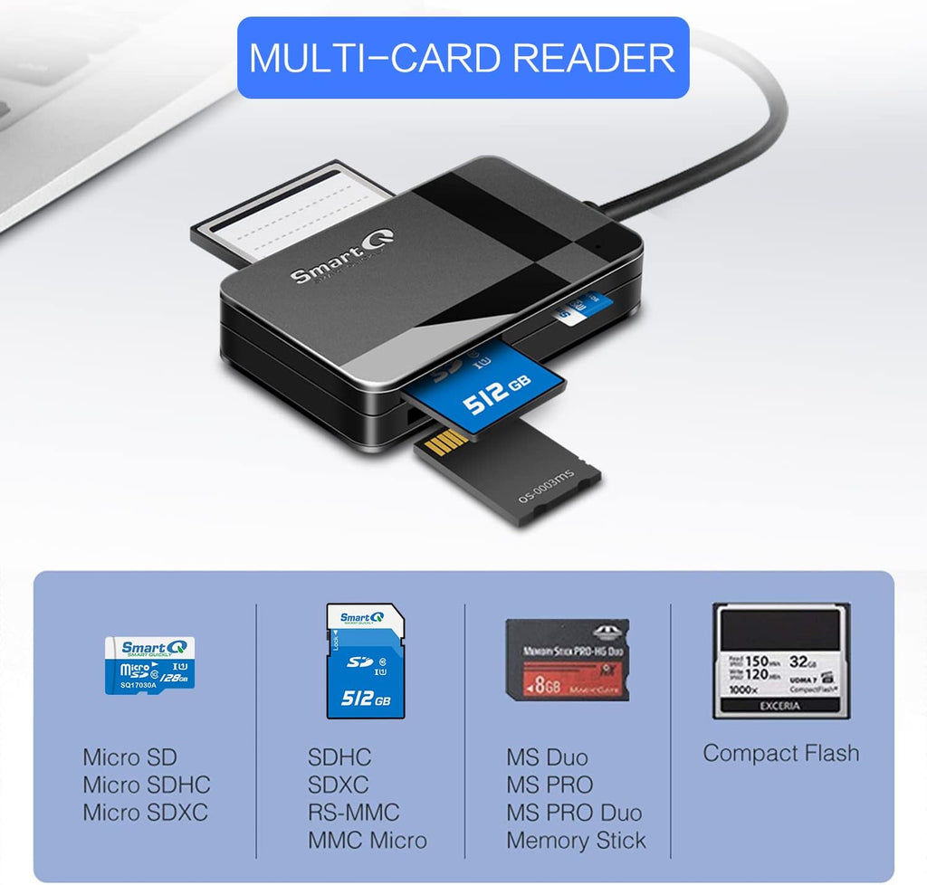 SmartQ C368 Lecteur de carte SD USB 3.0, Plug N Play