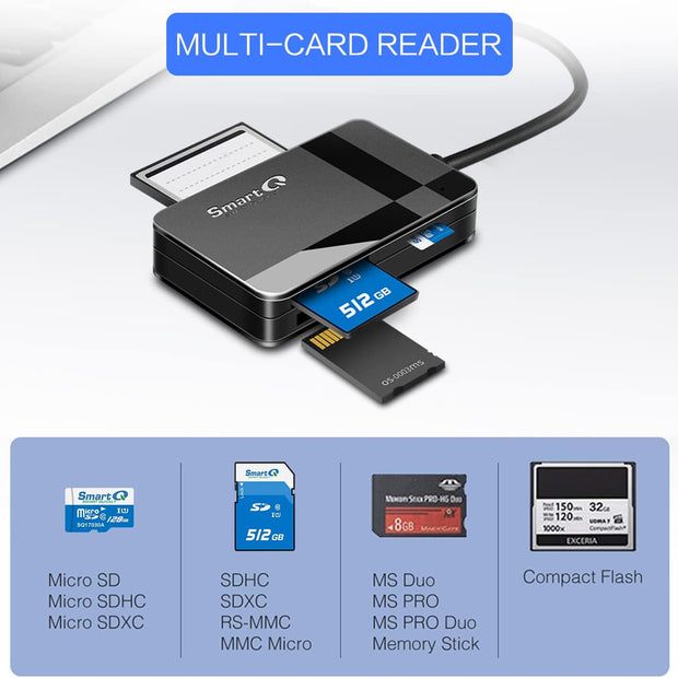 SmartQ C368 Lecteur de carte SD USB 3.0, Plug N Play