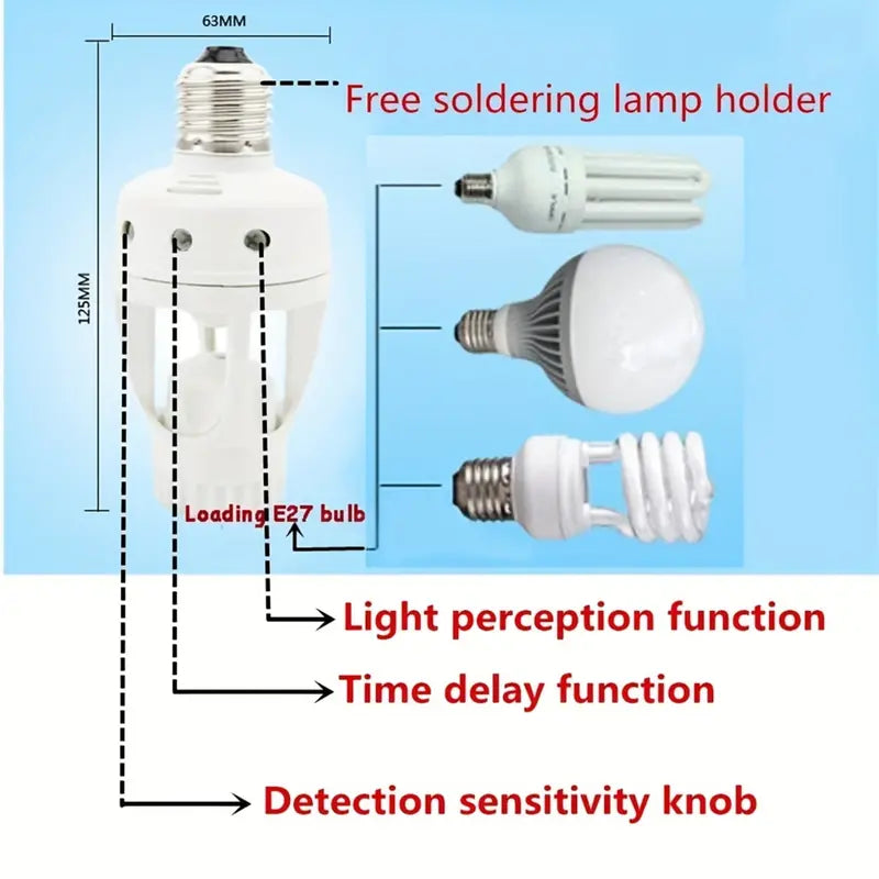 Capteur de mouvement infrarouge 360 E27