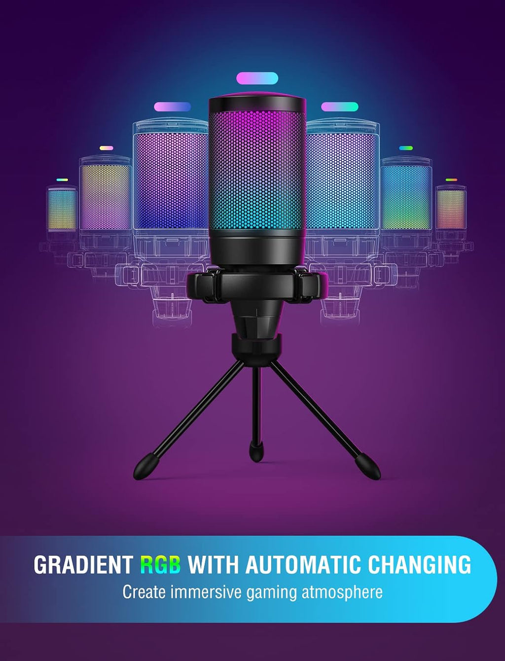 Fifine Microphone de jeu USB pour ordinateur,