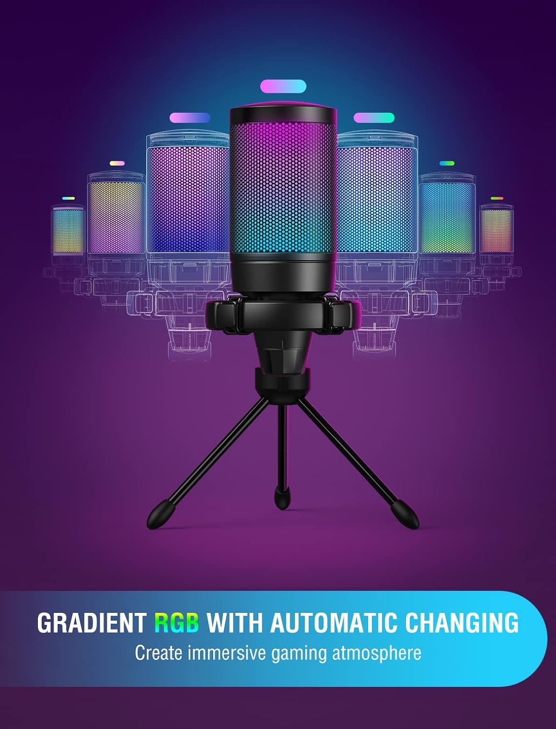 Fifine Microphone de jeu USB pour ordinateur,