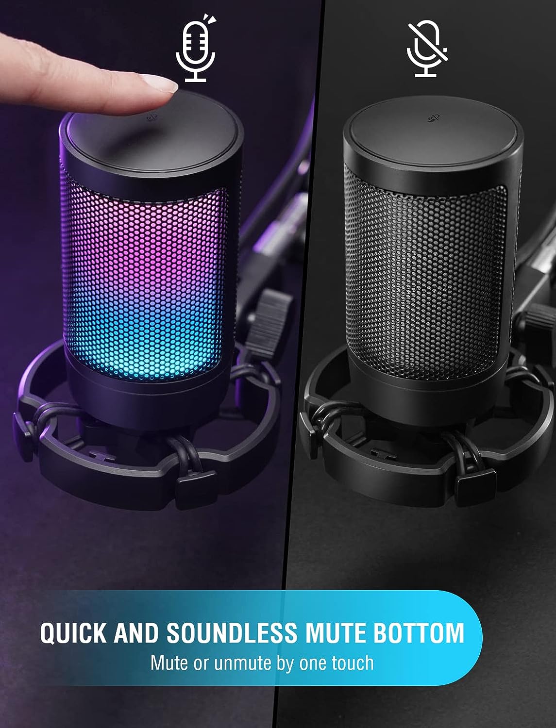 Fifine Microphone de jeu USB pour ordinateur,