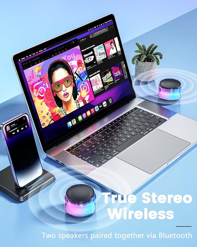 Haut-parleurs Bluetooth portables avec lumières colorées