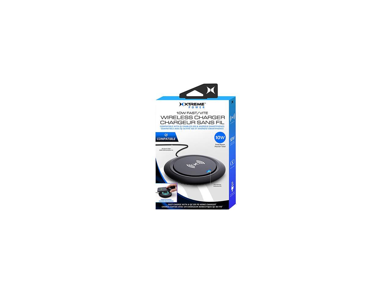 Xtreme XWC8-1018-BLK Chargeur sans fil rapide 10 W Noir