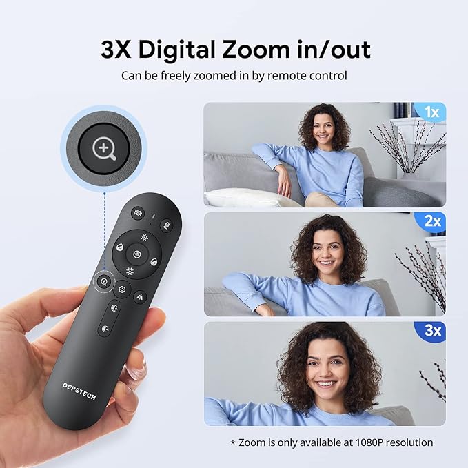 Webcam 4K, webcam zoomable avec microphone