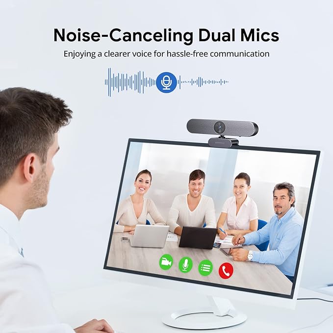 Webcam 4K, webcam zoomable avec microphone