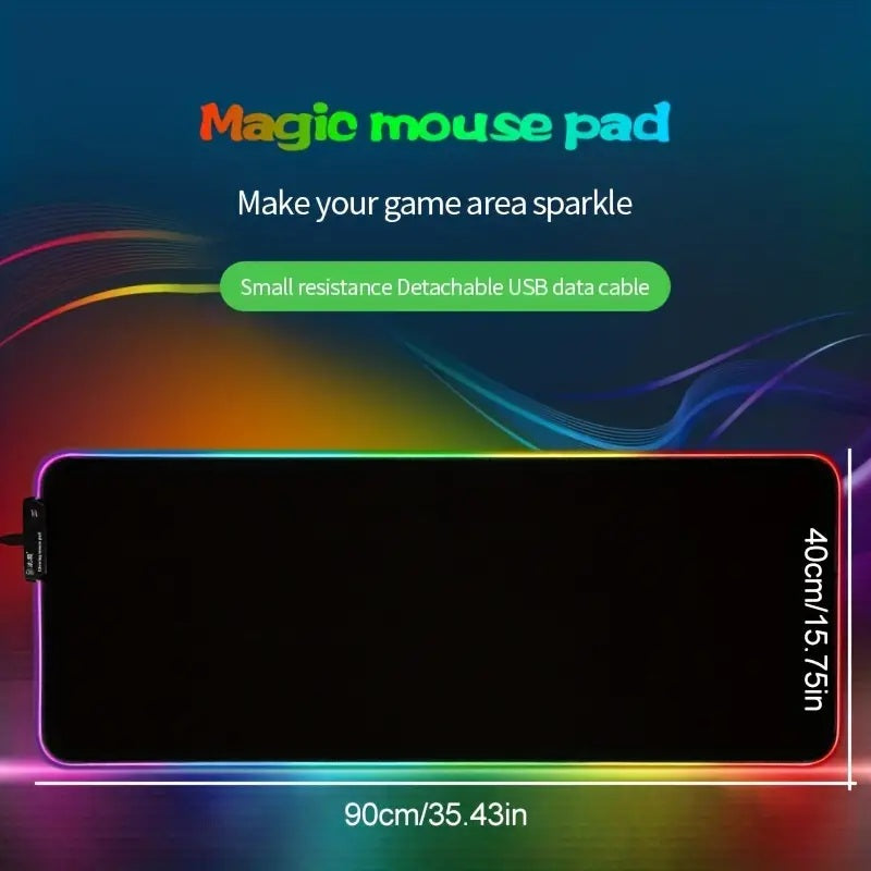 Tapis de souris de jeu rvb grande taille coloré lumineux