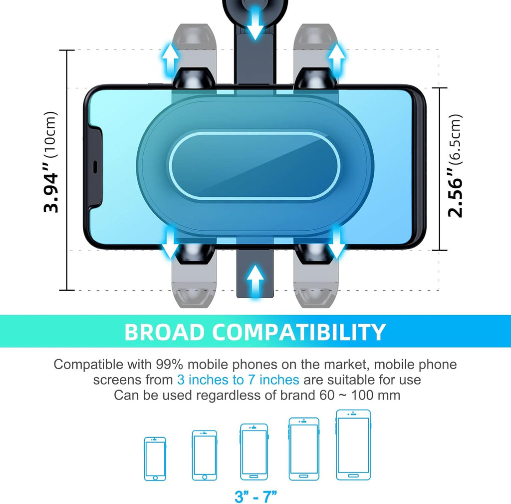 Support de téléphone pour voiture, rotatif à 360° et rétractable