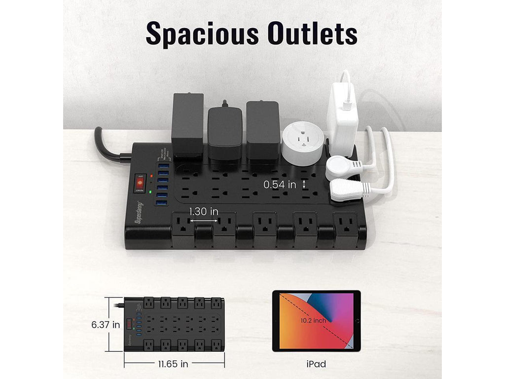 Superdanny Power Strip Parasurtenseur avec 22 prises AC