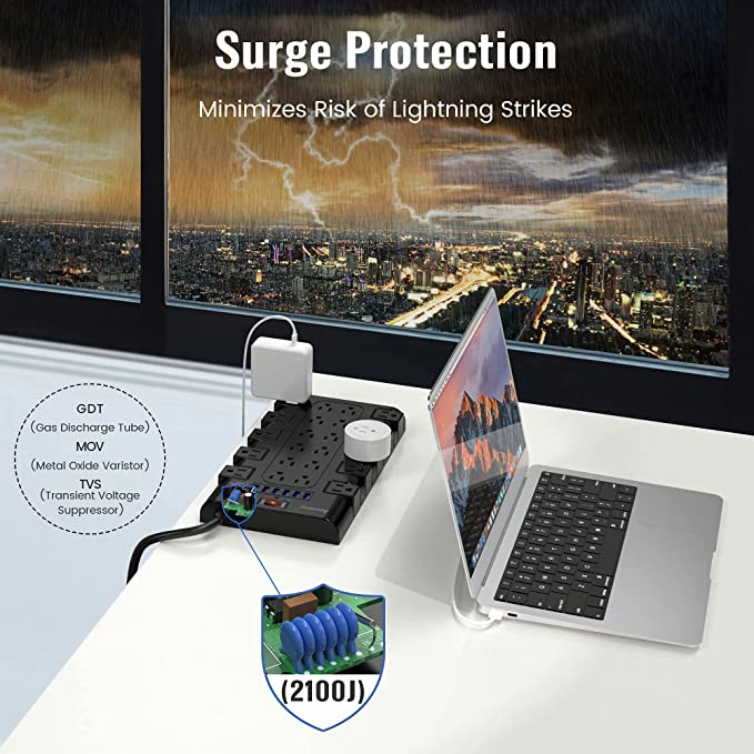 Superdanny Power Strip Parasurtenseur avec 22 prises AC
