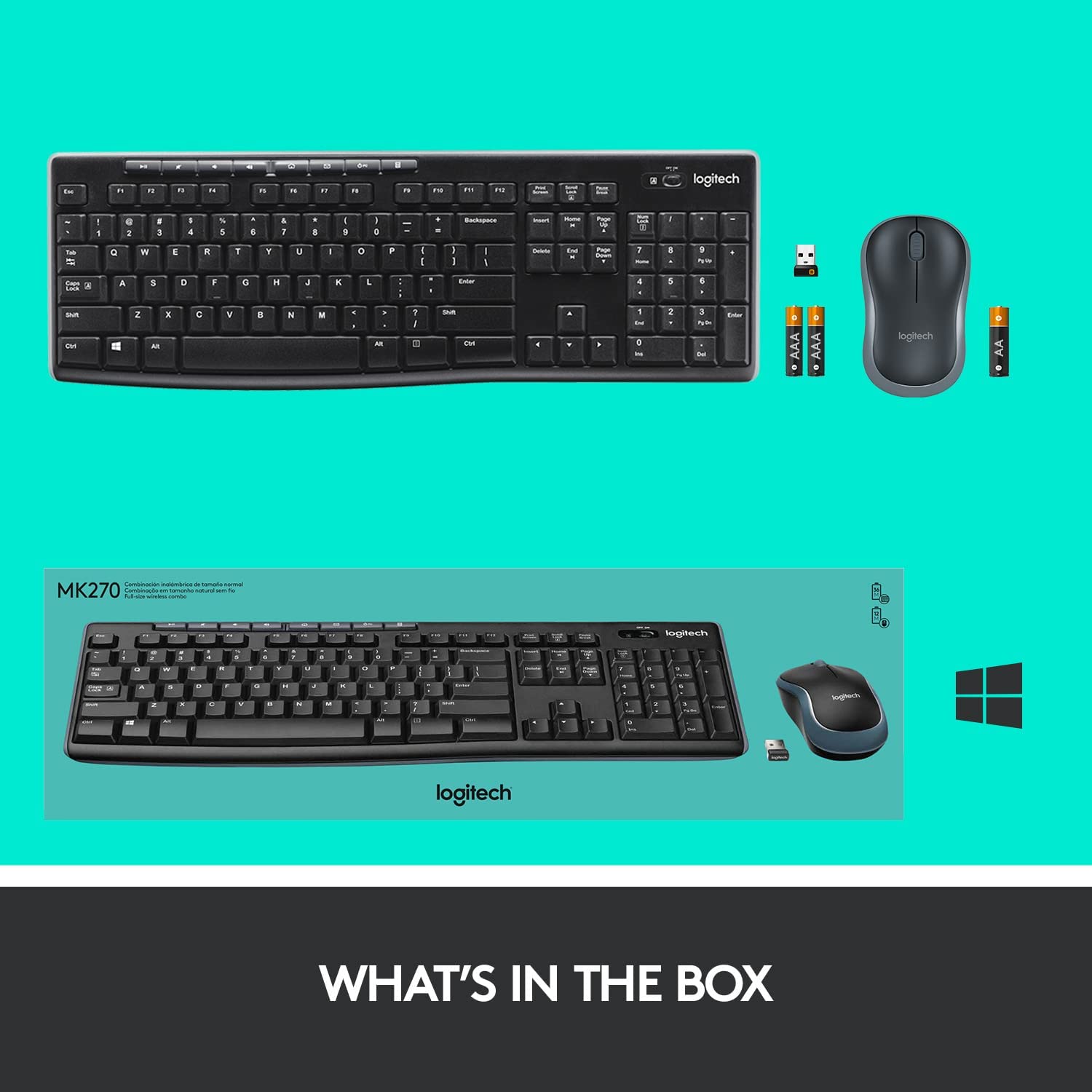 Logitech MK270 Clavier et souris sans fil pour Windows